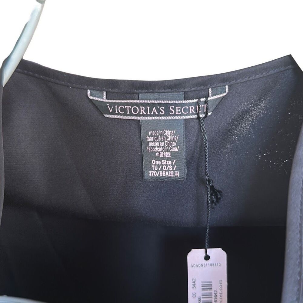 NWT Victoria’s Secret Sexy Black Satin Lingerie Robe | One Size - Picture 7 of 7